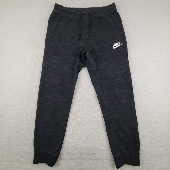 Nike Pants Mens Large Fleece Joggers Tech Knit Tapered Zip Pockets 918322-010 - Picture 2 of 9
